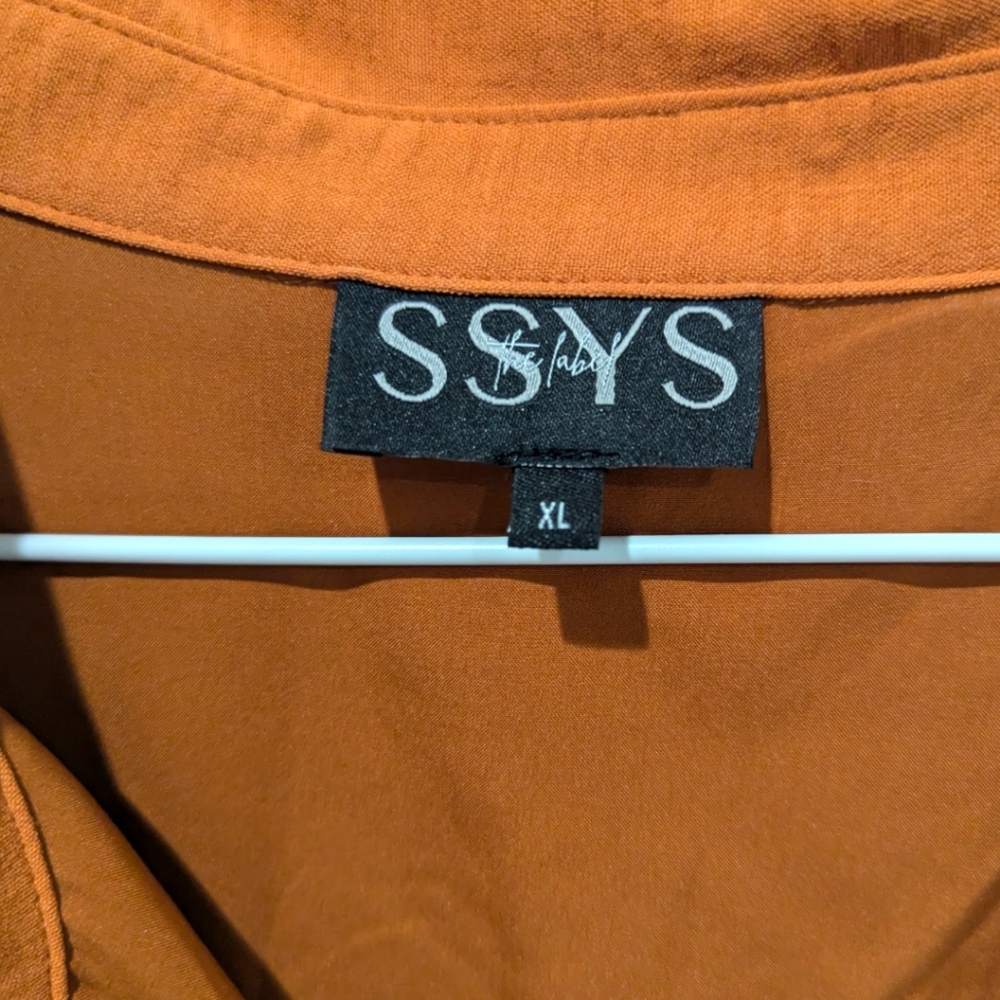 SSYS  The Maggie Sleeveless Collared Crepe Dress In Burnt Orange XL - Picture 6 of 8